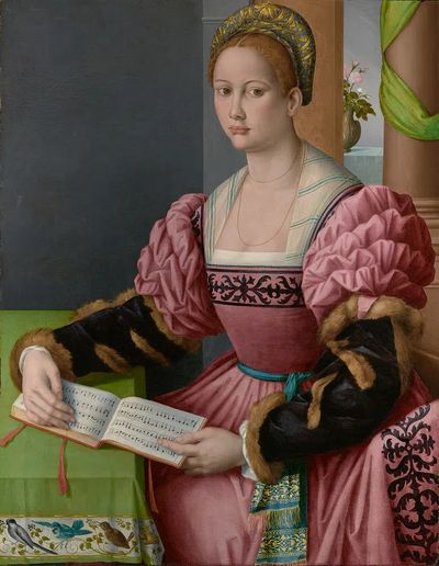 Renaissance Woman with Music — Fine Art Print. poster print