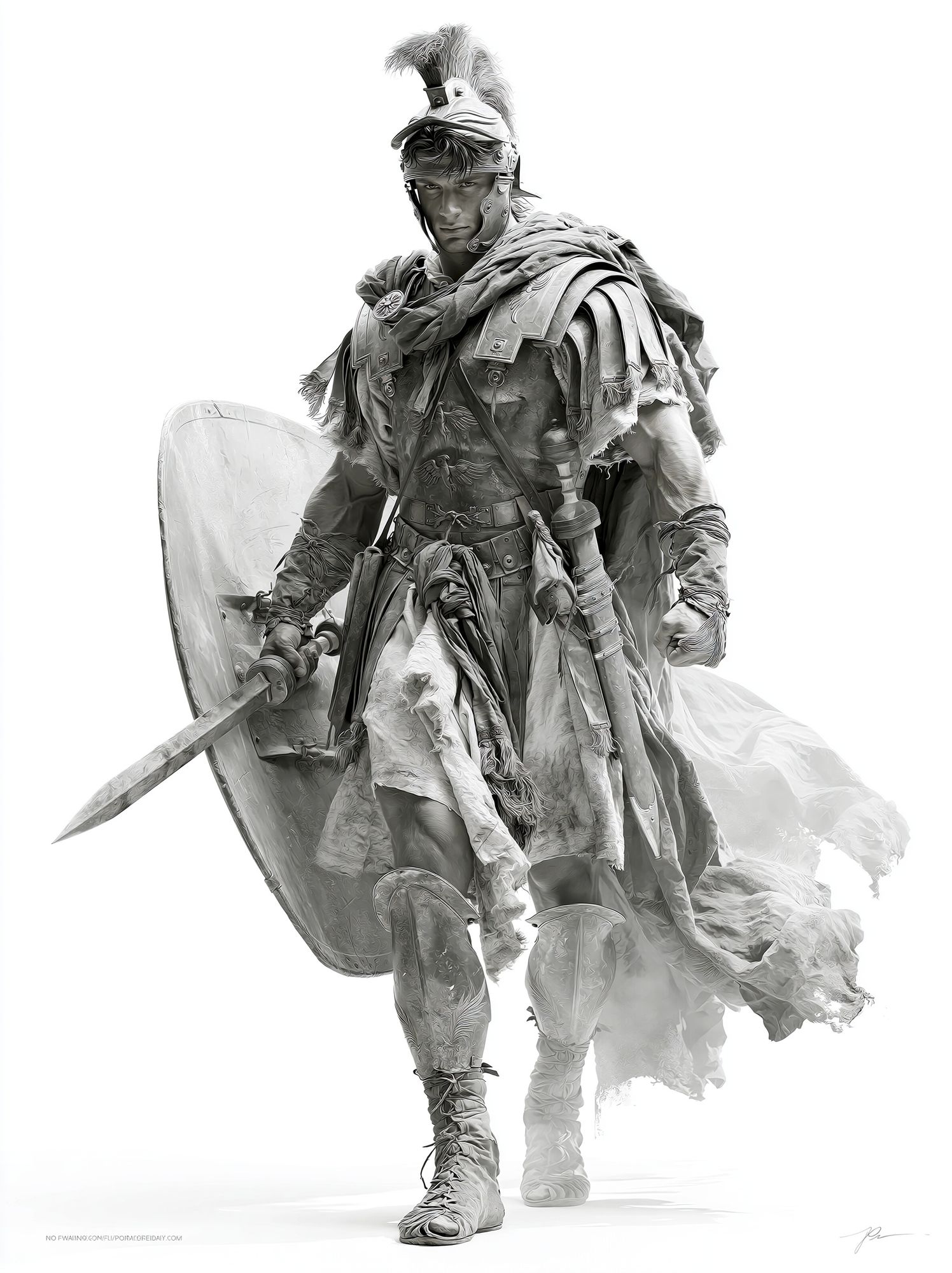 Roman Warrior Portrait Print. poster — fine-art art