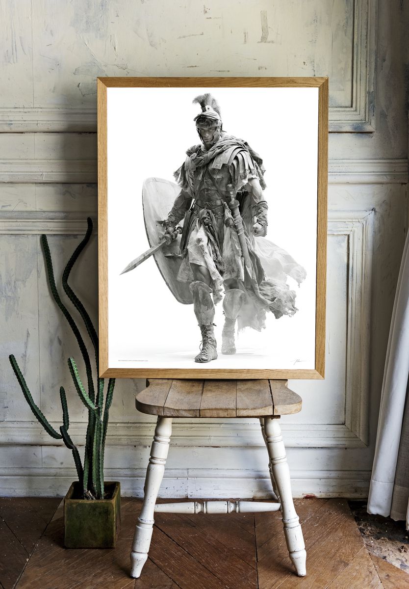 Roman Warrior Portrait Print. room preview