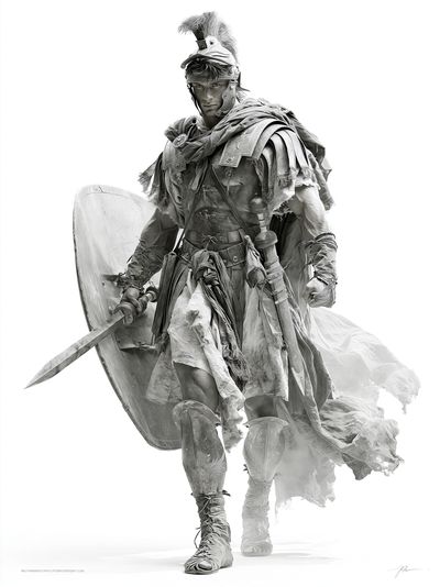 Roman Warrior Portrait Print. poster