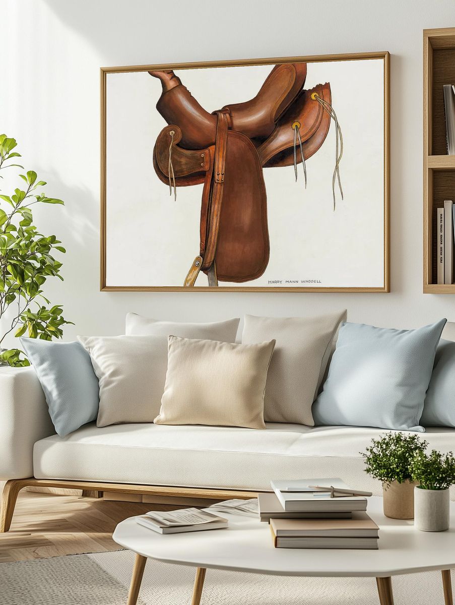 Equestrian Saddle — Vintage Print. — room view 2