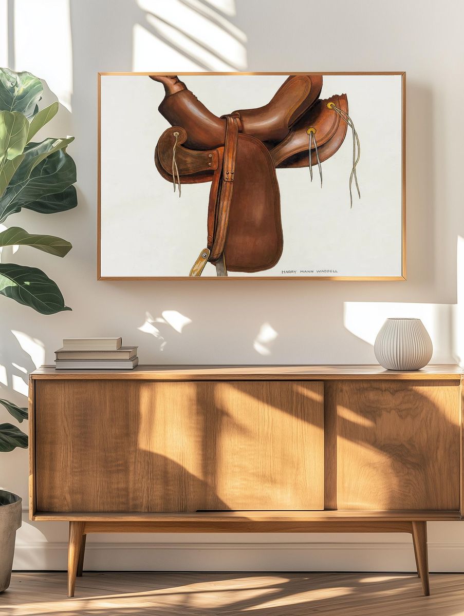 Equestrian Saddle — Vintage Print. — room view 3