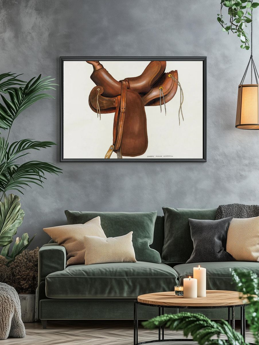 Equestrian Saddle — Vintage Print. — room view 4
