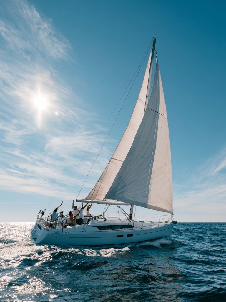 Sailing Yacht at Sea Photography Poster. poster — photography art