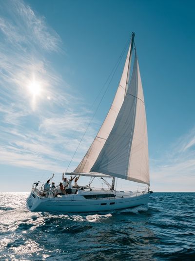 Sailing Yacht at Sea Photography Poster.