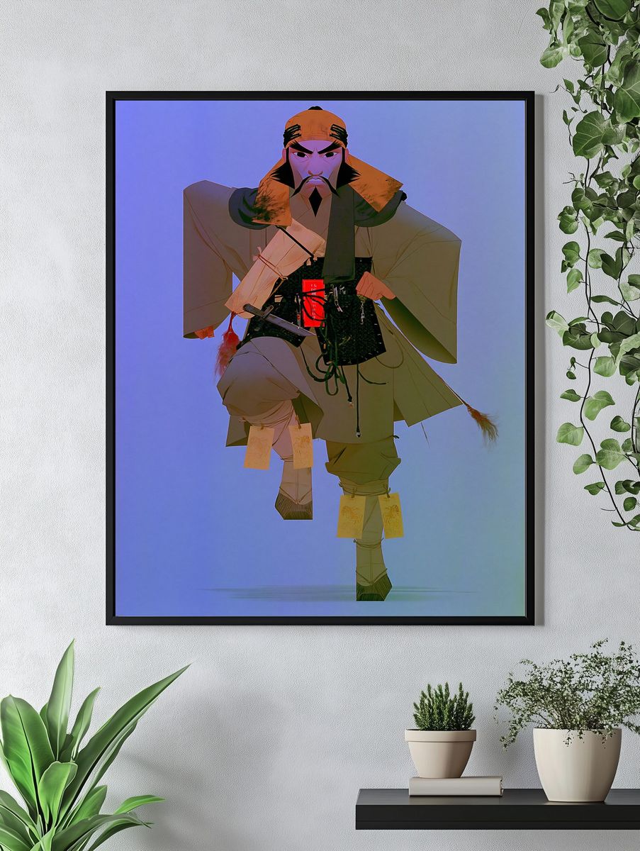 Samurai Warrior Digital Art Poster. — room view 4