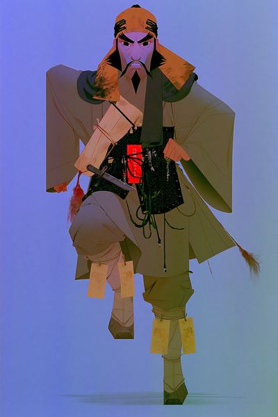 Samurai Warrior Digital Art Poster.