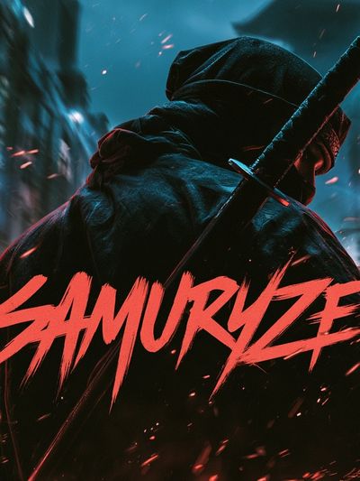 Samurai Neon Action Poster.
