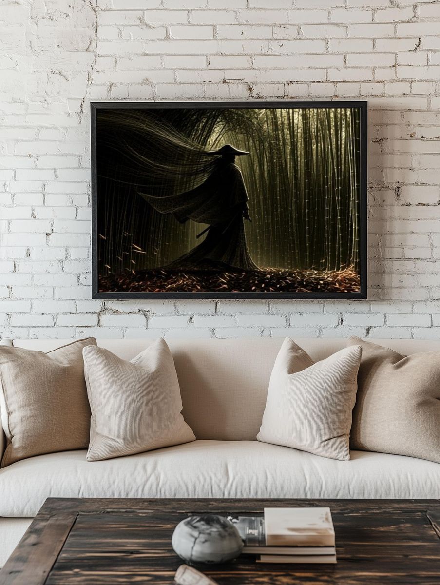 Samurai in Bamboo Forest Poster. room preview