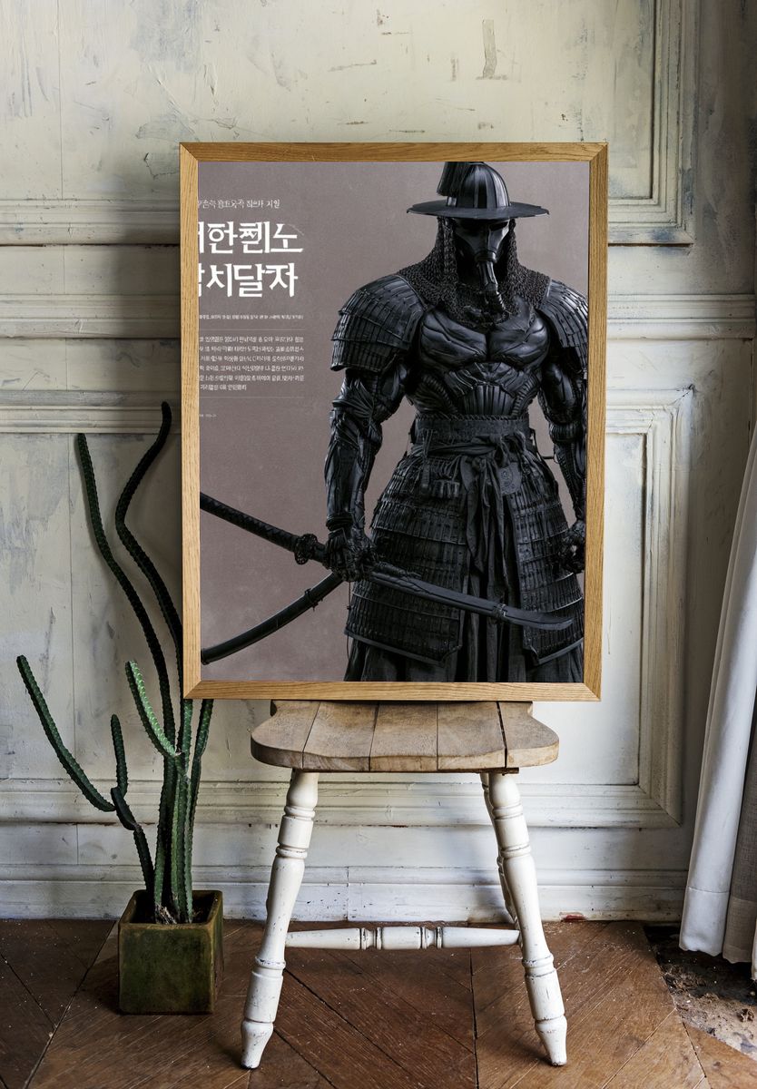 Samurai Warrior Portrait Poster. — room view 1