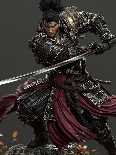 Samurai Warrior Digital Art Poster. poster