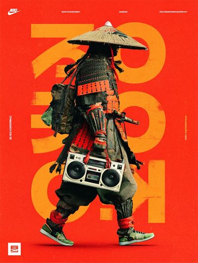 Samurai with Boombox