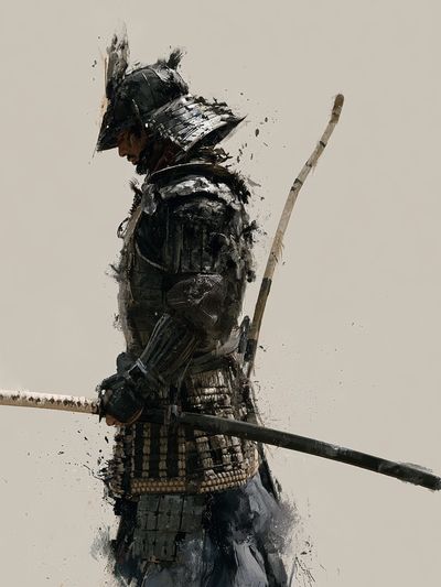 Samurai Warrior Ink Poster.