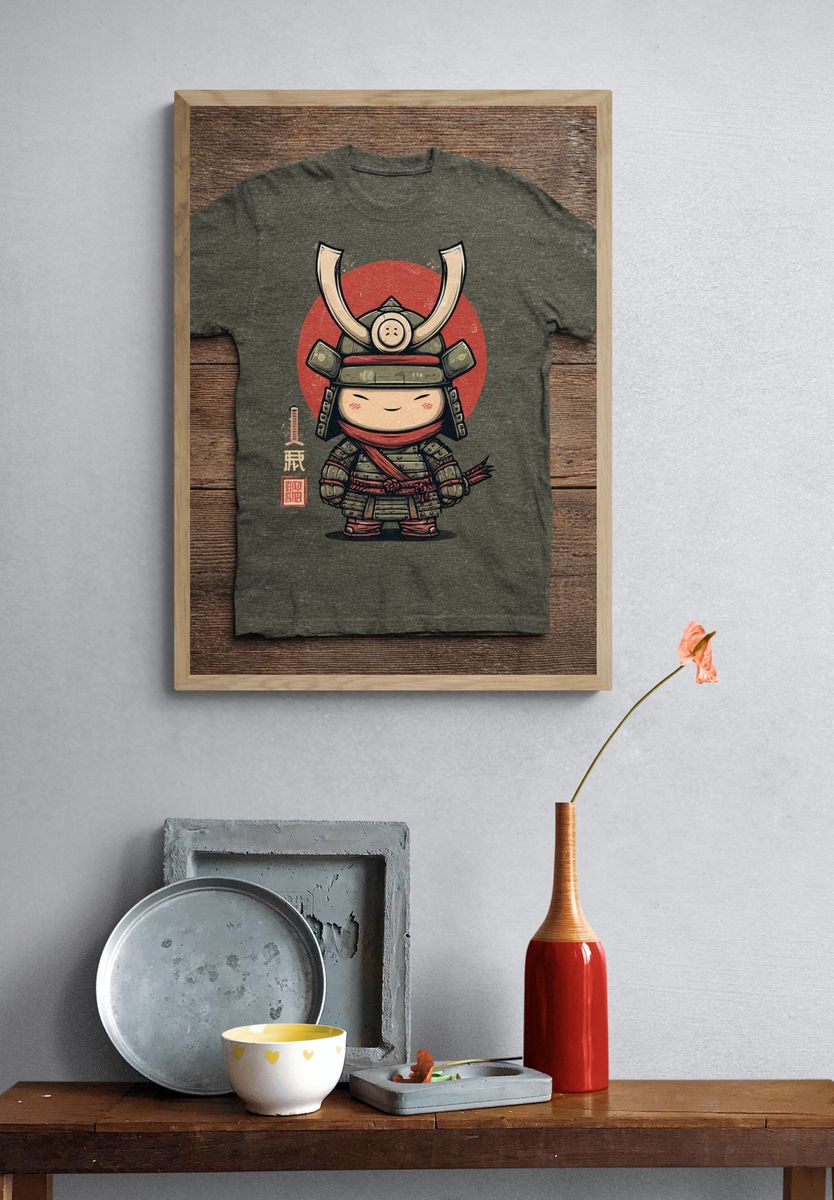 Cute Samurai Character — Illustration Print. — room view 3