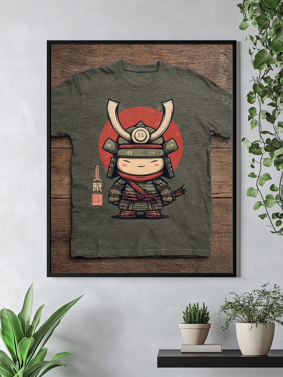 Cute Samurai Character — Illustration Print. — room view 4