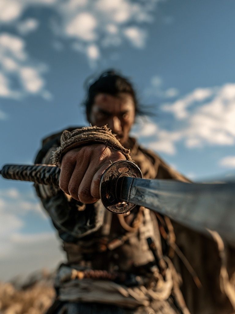Samurai Sword Duel Photography Poster. poster detail