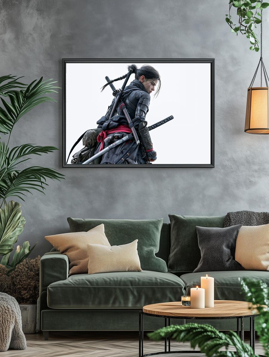 Samurai Warrior Digital Art Poster. — room view 4