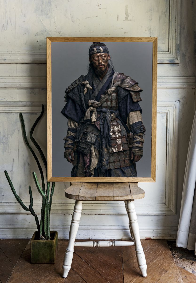 Samurai Warrior Portrait Print. — room view 1
