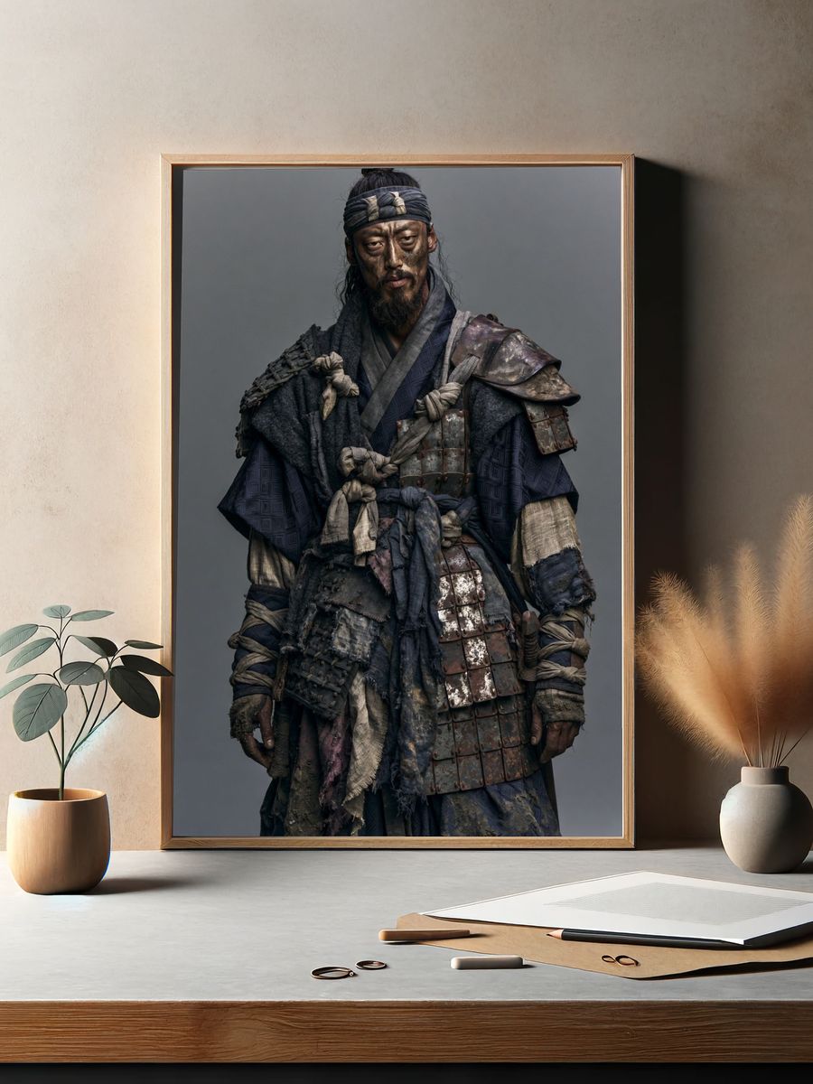 Samurai Warrior Portrait Print. — room view 2