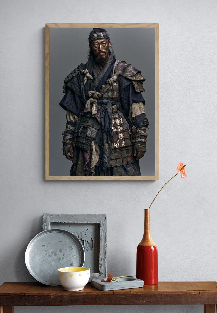Samurai Warrior Portrait Print. — room view 3