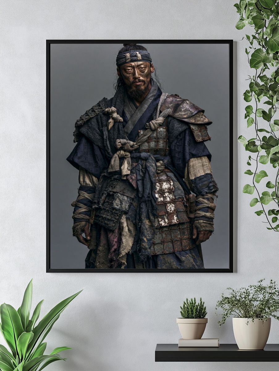 Samurai Warrior Portrait Print. — room view 4