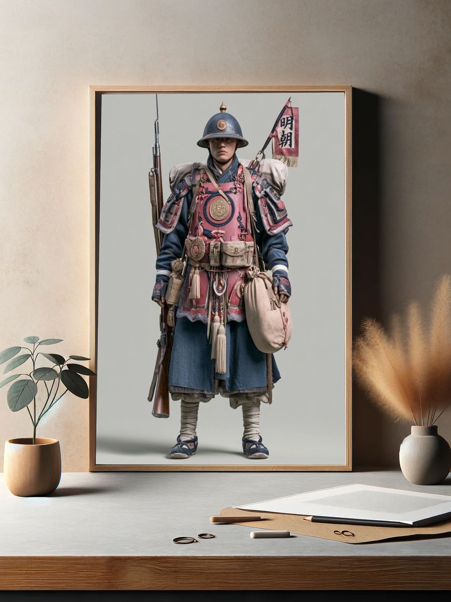Samurai Warrior Portrait Print. — room view 2