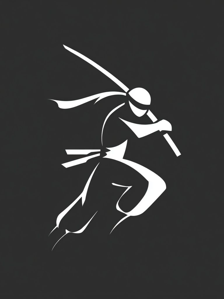 Samurai Silhouette Minimalist Poster. poster detail