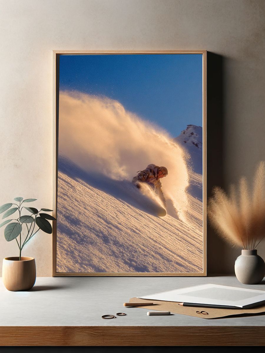 Snowboarder in Action — Photography Print. — room view 2