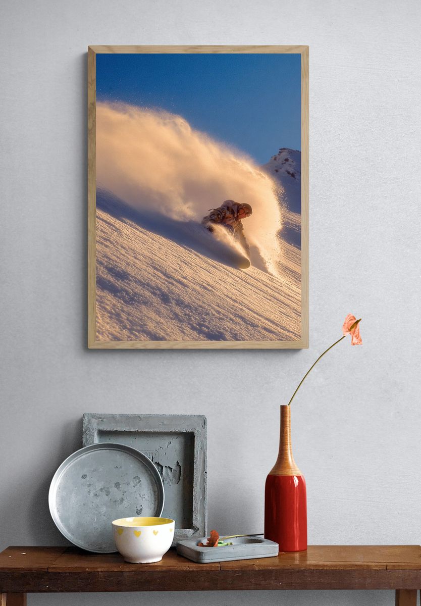 Snowboarder in Action — Photography Print. — room view 3
