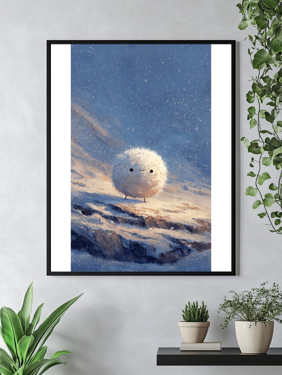 Snowball Character — Digital Art Print. — room view 4