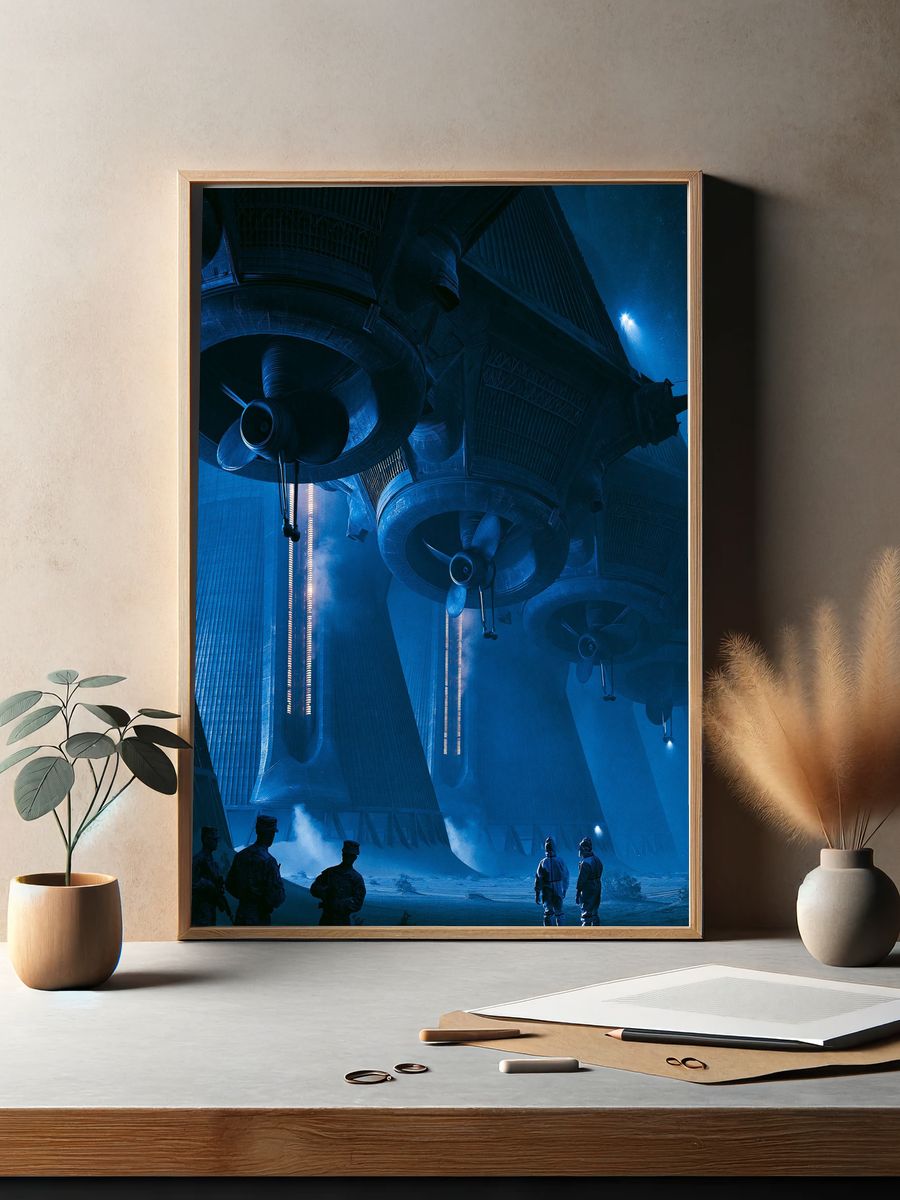 Sci-Fi Hangar Fleet Poster. — room view 2