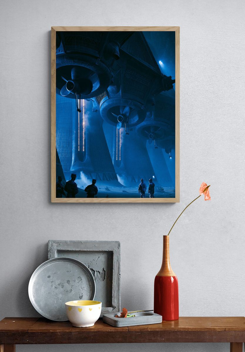 Sci-Fi Hangar Fleet Poster. — room view 3
