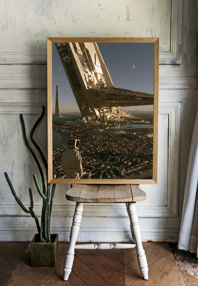 Sci-Fi Cityscape Photography Poster. room preview