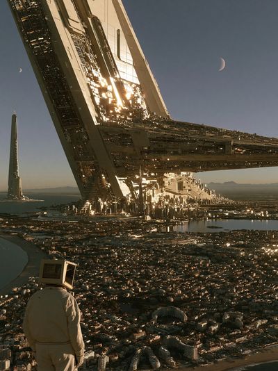 Sci-Fi Cityscape Photography Poster. poster