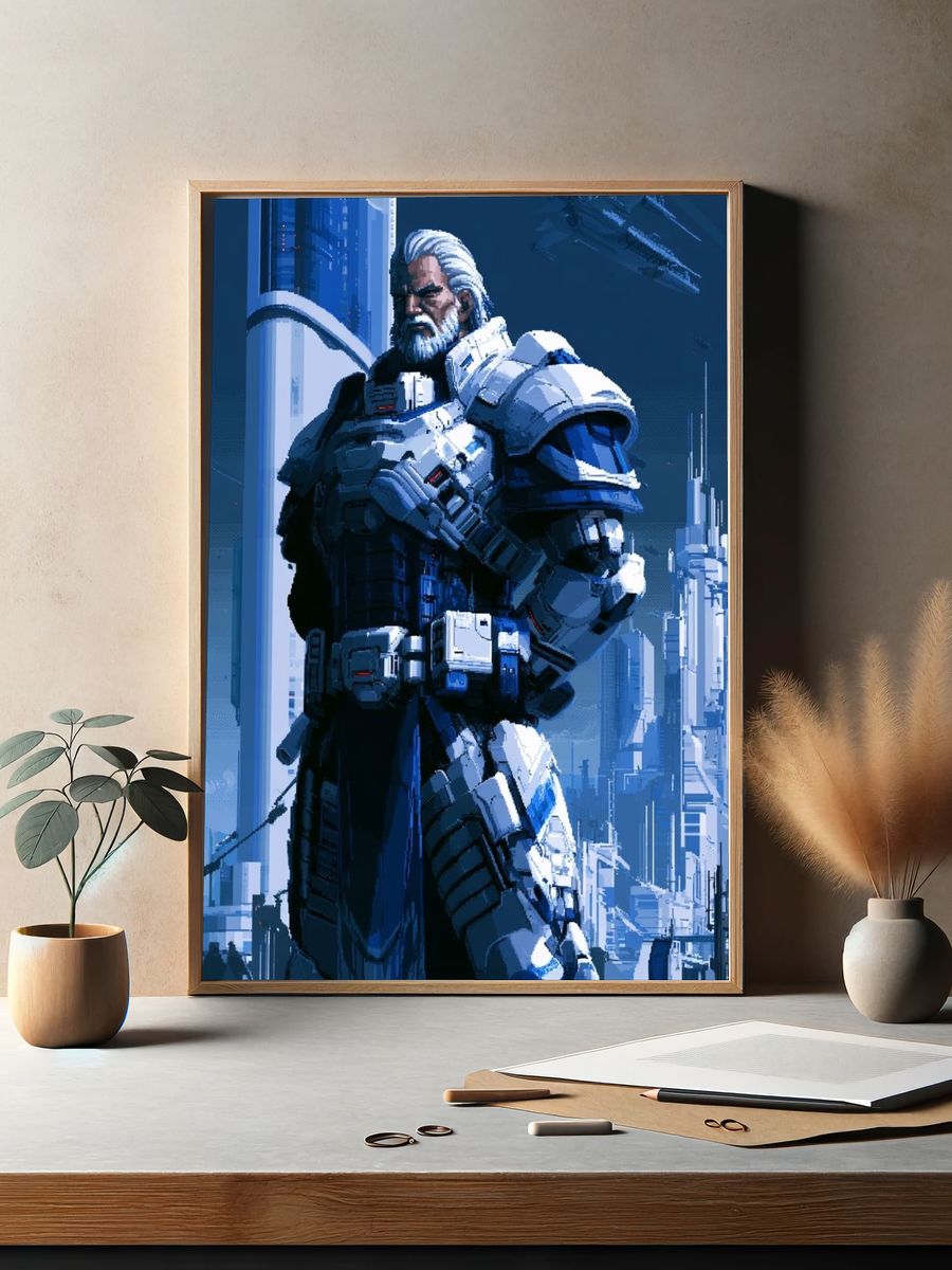 Cyberpunk Sentinel — Sci-Fi Print. — room view 2