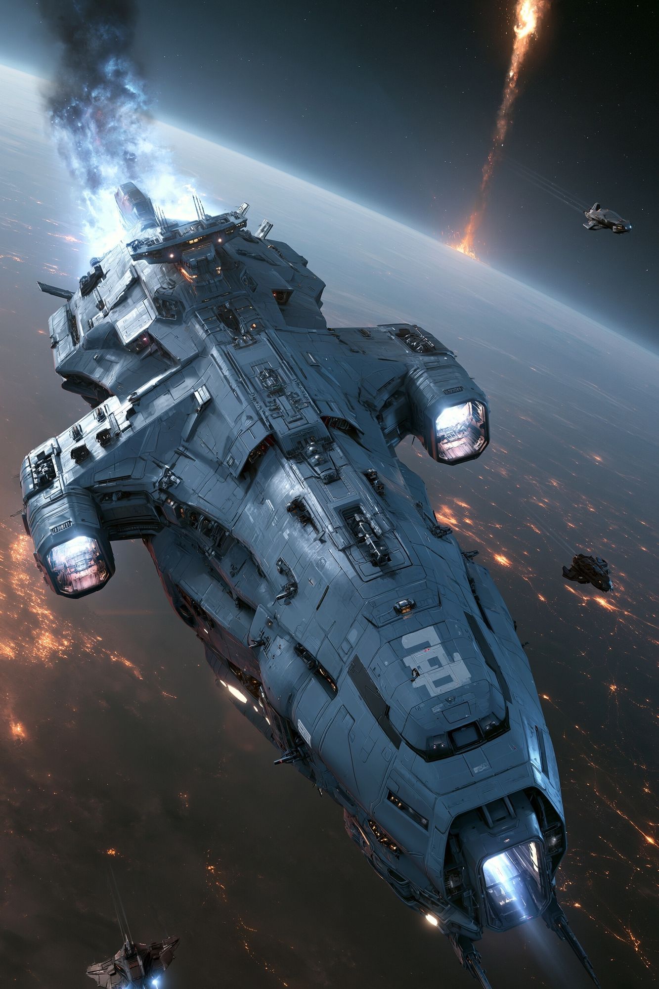 Sci-Fi Battle Cruiser Poster. poster — illustration art