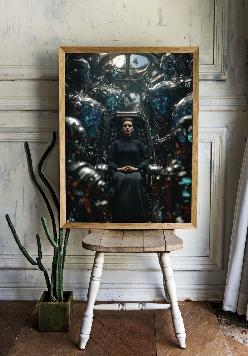 Cybernetic Throne Sci-Fi Poster. — room view 1