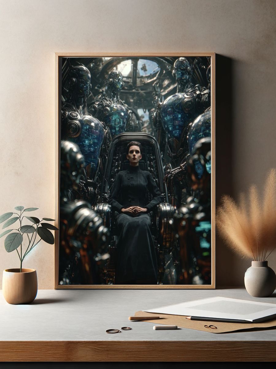 Cybernetic Throne Sci-Fi Poster. — room view 2