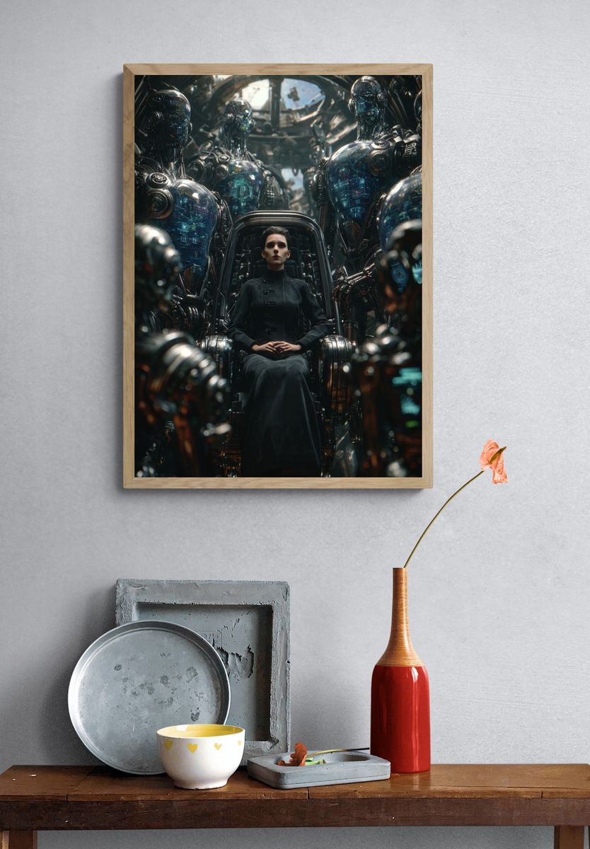 Cybernetic Throne Sci-Fi Poster. — room view 3