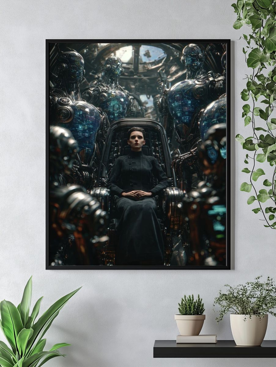 Cybernetic Throne Sci-Fi Poster. — room view 4