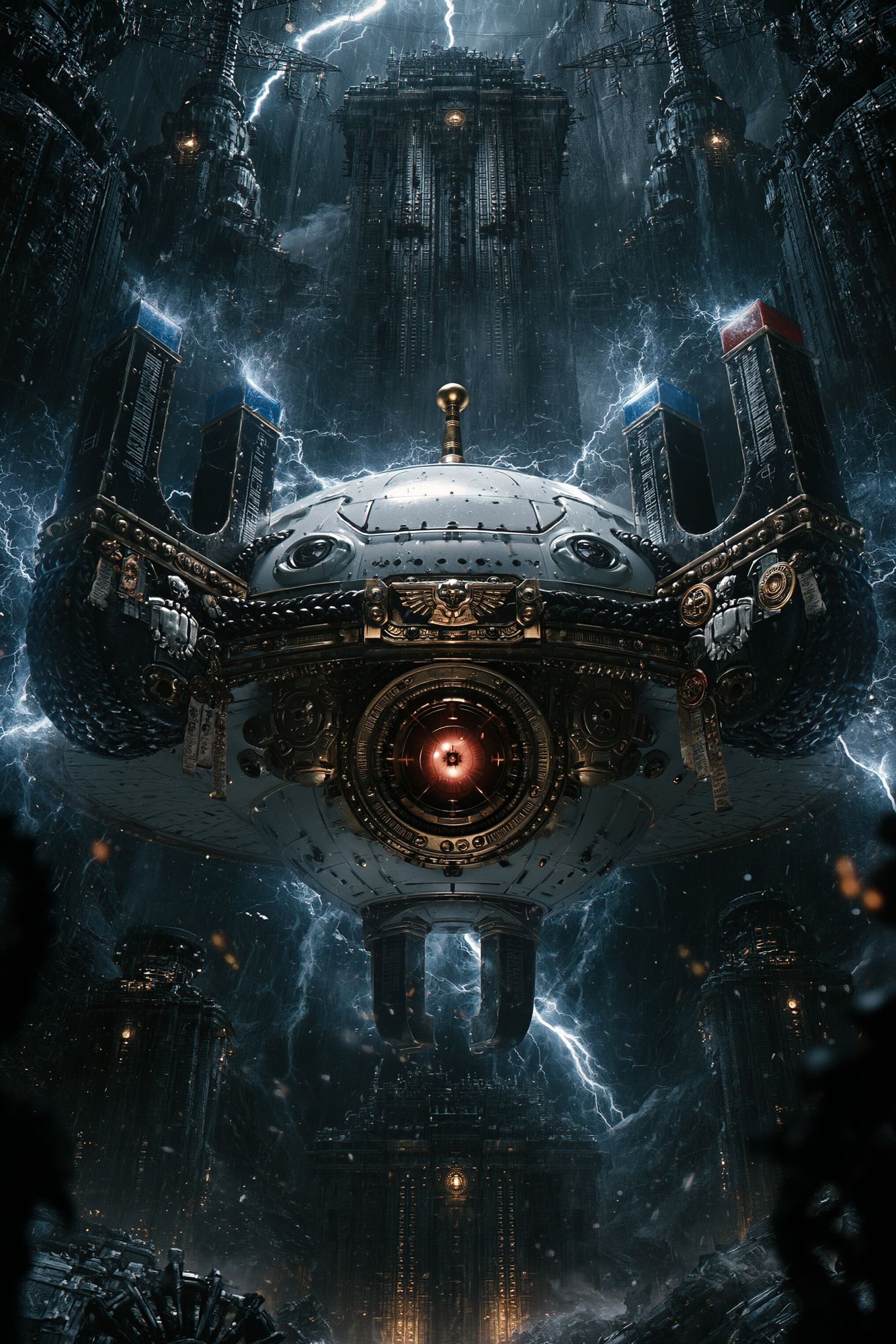 Stormbound Citadel Sci-Fi Poster. poster — illustration art