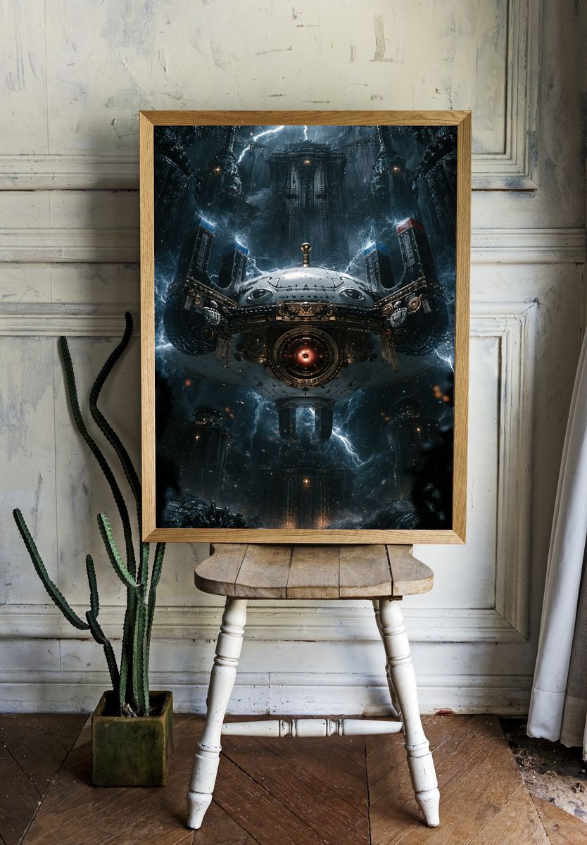 Stormbound Citadel Sci-Fi Poster. — room view 1
