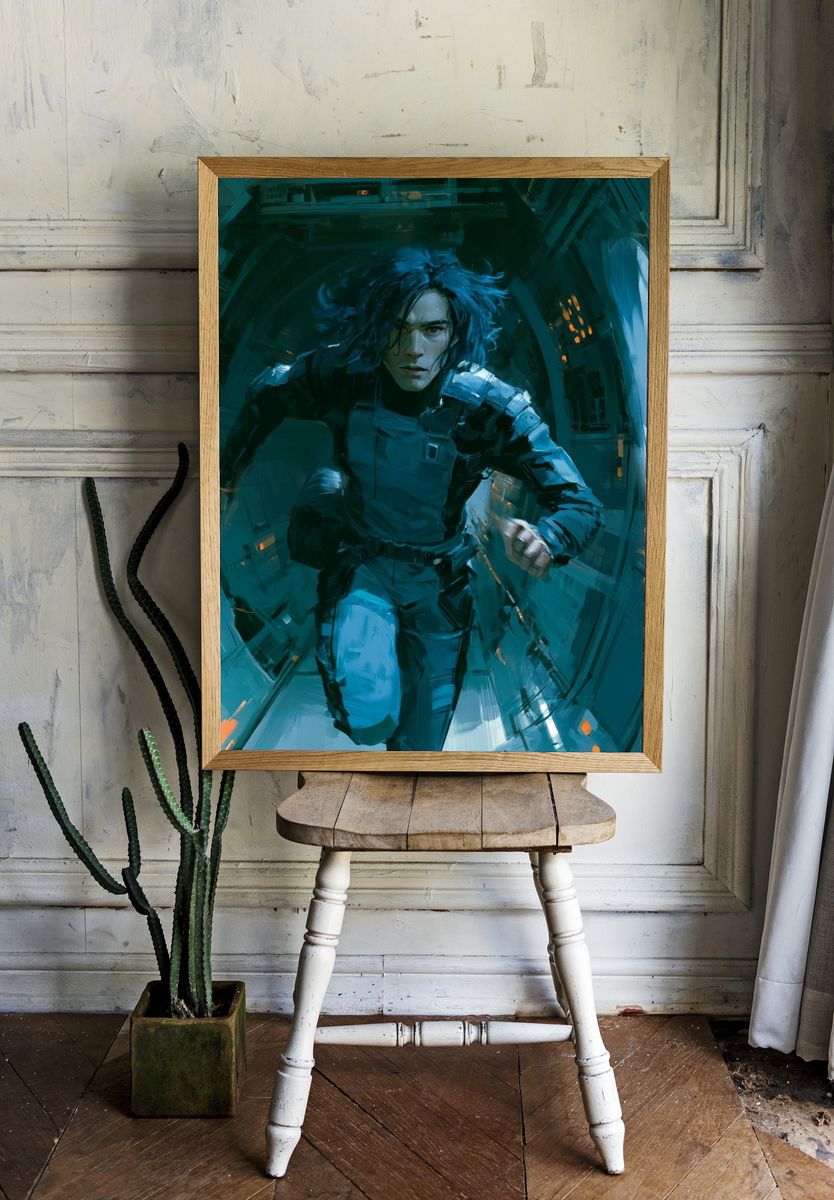 Sci-Fi Runner Digital Art Poster. room preview