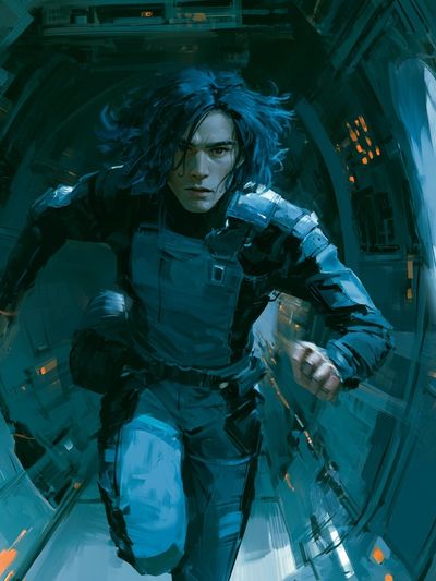 Sci-Fi Runner Digital Art Poster.