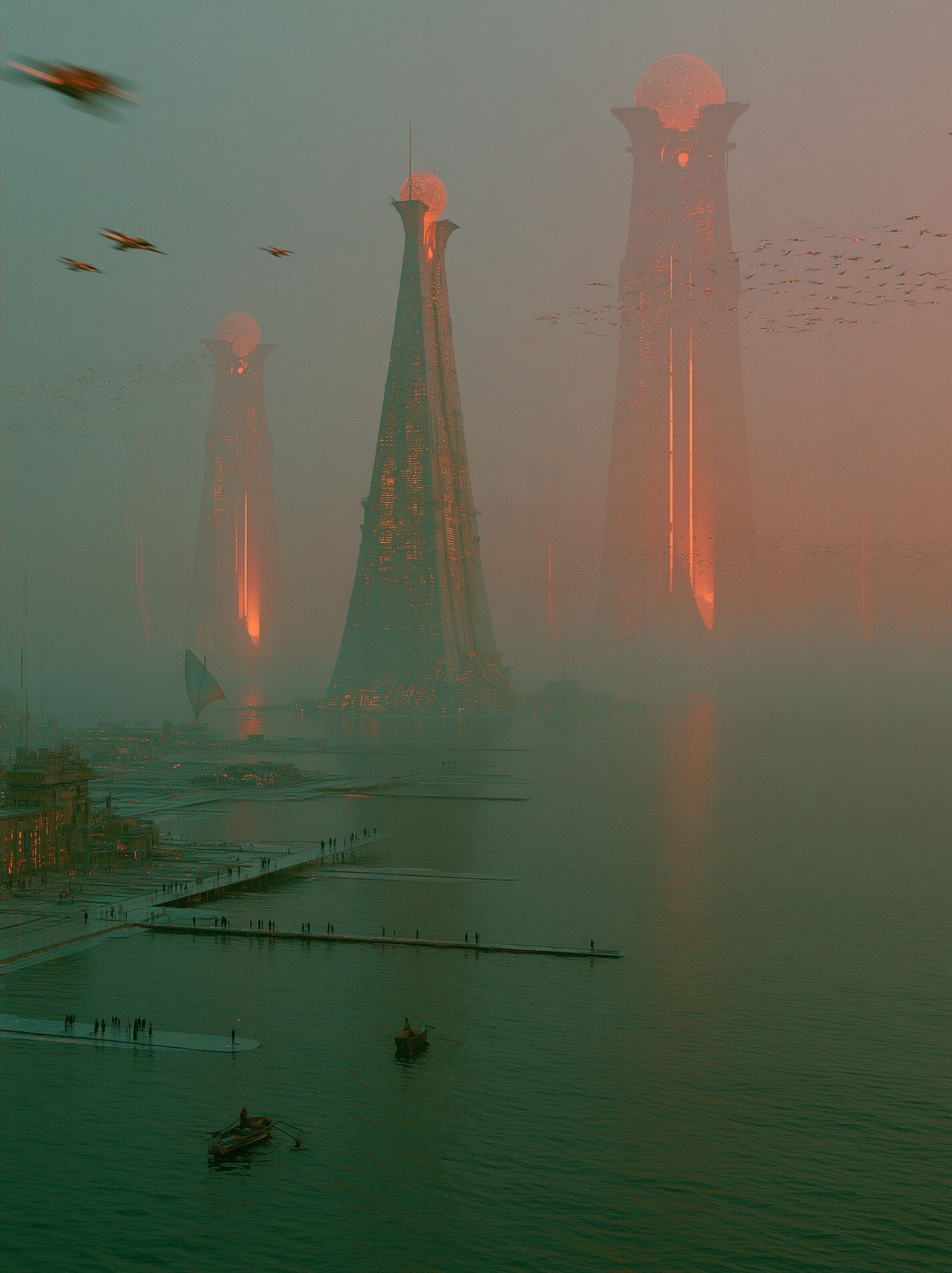 Futuristic Cityscape Photography Poster. poster detail