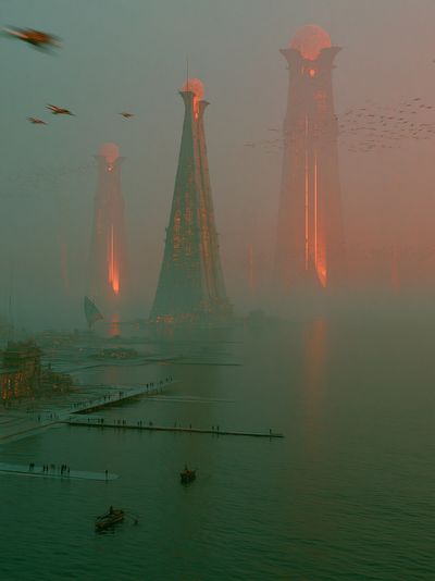 Futuristic Cityscape Photography Poster. poster