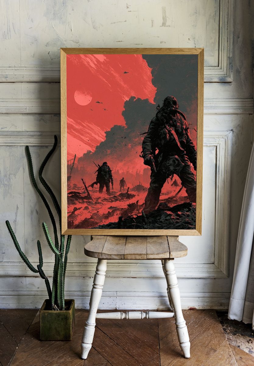 Red Wasteland Sci-Fi Poster. room preview