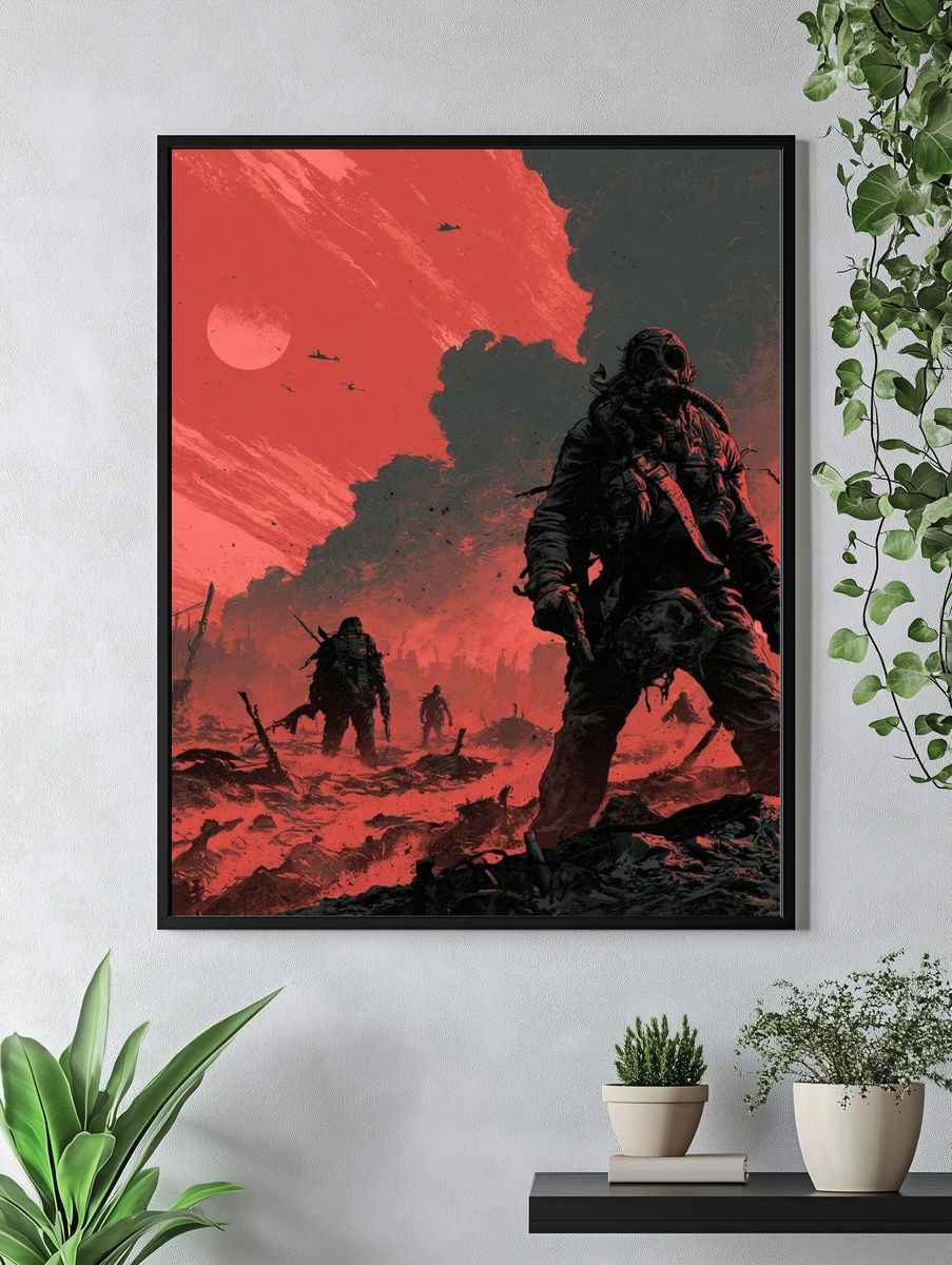 Red Wasteland Sci-Fi Poster. — room view 4