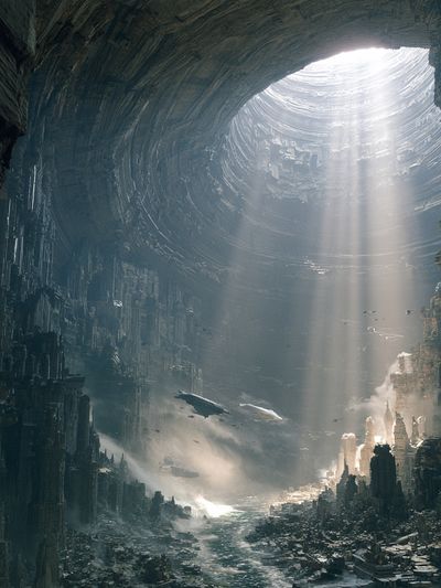 Sci-Fi Cavern City Print.