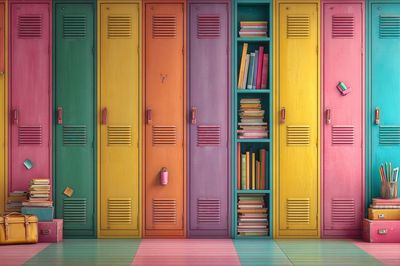 Colorful School Lockers — Photography Print. poster print